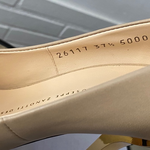 GUISEPPE ZANOTTI TAN LEATHER PUMPS COLD clogs HEELS platform 37.5-6.5 sandals mu - Picture 8 of 9